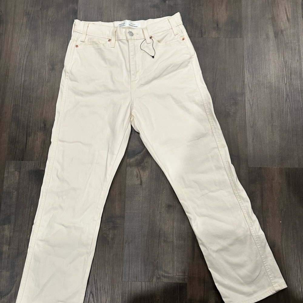 Signature by Levi Strauss Women's Off-White High Rise Straight Jeans NWOT